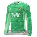 Tailandia Maglia Manica lunga Calcio Portiere Real Madrid 2021-22 verde