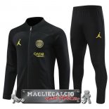 Paris Saint Germain Set Completo Bambino Nero Giacca Lunga Zip 2022-23