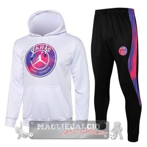 Paris Saint Germain Insieme Completo Bianco Purpureo Giacca Felpa Cappuccio 2021-22