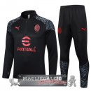 AC Milan Insieme Completo Nero Rosso Grigio Felpa Da Allenamento 2023-24