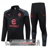AC Milan Insieme Completo Nero Rosso Grigio Felpa Da Allenamento 2023-24