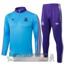 Set Completo Felpa Allenamento Formazione Bambino Real Madrid 2025 2026 Blu Purpureo