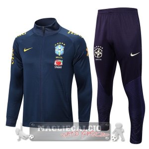Brasile Insieme Completo Blu Navy Giacca Con Capucha 2022