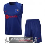 Formazione Senza Maniche Set Completo Barcelona 2023-24 Blu