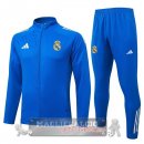 Set Completo Lunga Zip Giacca Bambino Real Madrid 2025 2026 Blu Bianco
