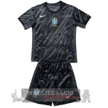 Maglia Calcio Set Completo Uomo Bambino Brasile Portiere 2024 Nero