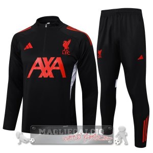 Set Completo Felpa Allenamento Formazione Liverpool 2025 2026 Nero Rosso