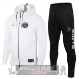 Paris Saint Germain Insieme Completo Bianco I Nero Giacca Felpa Cappuccio 2022-23