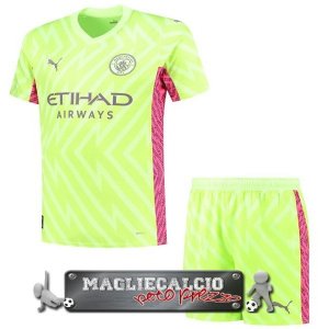 Manchester City Set completi Bambino Maglia Calcio Portiere 2023-24 Giallo