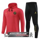 Paris Saint Germain Insieme Completo Rosso I Nero Giacca Felpa Cappuccio 2023-24