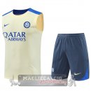 Formazione Senza Maniche Set Completo Inter Milan 2024 2025 Giallo Grigio