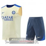 Formazione Senza Maniche Set Completo Inter Milan 2024 2025 Giallo Grigio