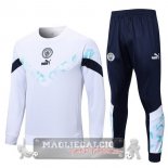 Manchester City Insieme Completo Bianco Blu Navy Giacca 2022-23