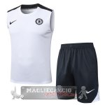 Set Completo Chelsea Maglia Formazione Senza Maniche 2025 2026 Bianco Nero Set Completo Chelsea Maglia Formazione Senza Maniche 2025 2026 Bianco Nero