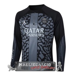 Felpa Da Allenamento Paris Saint Germain 2023-24 Grigio Nero