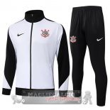 Set Completo Lunga Zip Giacca Corinthians Paulista 2025 2026 Bianco Nero