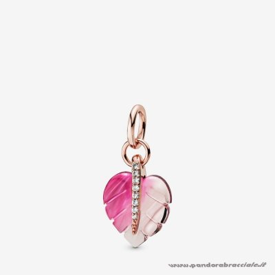 Pandora Italia Pandora Rose Ciondolo Foglia Di Vetro Di Murano Rosa Net