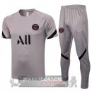 Paris Saint Germain Formazione Set Completo Maglia Calcio 2021-22 Grigio Nero