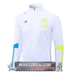 Arsenal Bianco Blu Giallo Giacca Lunga Zip 2023-24