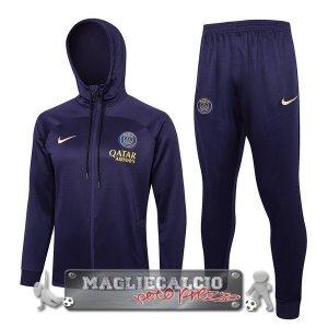 Giacca Felpa Cappuccio Set Completo Paris Saint Germain 2023-24 Purpureo