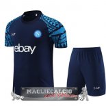 Napoli Senza Maniche Formazione Set Completo Maglia Calcio 2023-24 Blu Navy