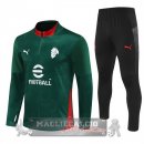 Set Completo Felpa Allenamento Formazione AC Milan 2025 2026 Verde Nero