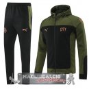 Manchester City Insieme Completo Verde Nero Chaqueta Con Capucha 2021-22