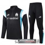Marseille Insieme Completo Nero Blu Bianco Felpa Da Allenamento 2023-24