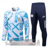 Manchester City Insieme Completo Blu Bianco Giacca 2022-23