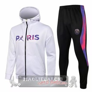 Paris Saint Germain Insieme Completo Bianco Purpureo Nero Bambino Giacca Con Capucha 2021-22