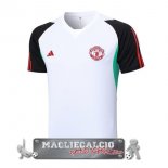 Manchester United Formazione Maglia Calcio 2023-24 Bianco Nero Rosso