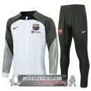 Set Completo Giacca Lunga Zip Barcelona 2023-24 Bianco Verde