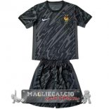 Francia Set Completo Bambino Maglia Calcio Portero 2024 Negro