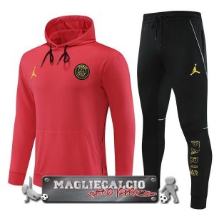 Paris Saint Germain Insieme Completo Rosso I Nero Giacca Felpa Cappuccio 2023-24