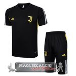 Juventus Formazione Set Completo Maglia Calcio 2023-24 Nero I Giallo