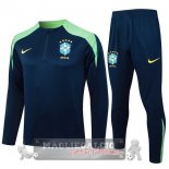 Set Completo Sudadera Formazione Brasilee 2024 Blu Marino I Verde