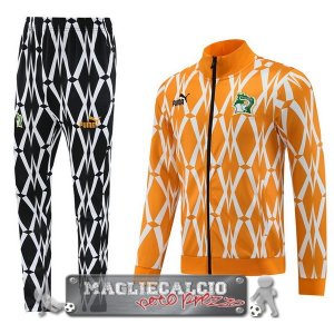 Set Completo Giacca Lunga Zip Costa d'Avorio 2023 Nero Arancione