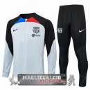 Set Completo Giacca Lunga Zip Barcelona 2023-24 Grigio Nero