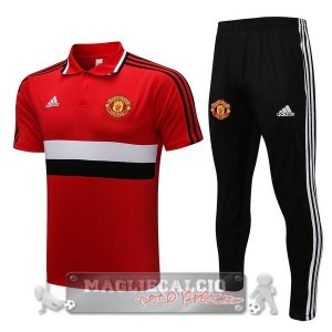 Manchester United rosso bianco nero Maglia Set Completo POLO 2021-22