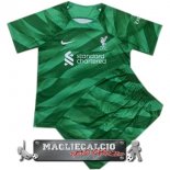 Liverpool Set Completo Bambino Maglia Calcio Portiere 2023-24 Verde