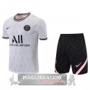 Paris Saint Germain Formazione Set Completo Maglia Calcio 2021-22 Bianco Nero
