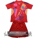 Italia Set Completo Bambino Maglia Calcio Portero 2024 Rojo