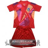 Italia Set Completo Bambino Maglia Calcio Portero 2024 Rojo