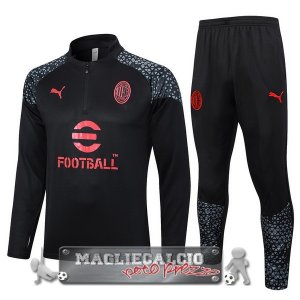 AC Milan Insieme Completo Nero Rosso Grigio Felpa Da Allenamento 2023-24