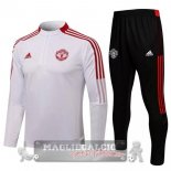 Manchester United Insieme Completo Bianco Rosso Nero Giacca 2021-22