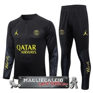 Paris Saint Germain Insieme Completo Nero Felpa Da Allenamento 2023-24