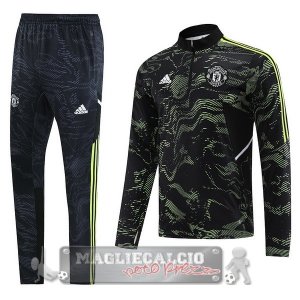 Manchester United Insieme Completo Nero Verde Felpa Da Allenamento 2022-23