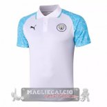 Manchester City Bianco Blu Maglia POLO 2020-21