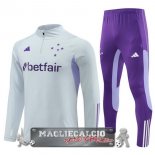 Cruzeiro Insieme Completo Grigio Purpureo Felpa Da Allenamento 2023-24