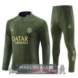 Paris Saint Germain Insieme Completo Verde Blu Bambino Giacca 2023-24 Verde